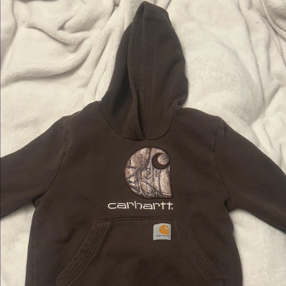 Size 6 Carhartt Kids Dark Brown Hoodie